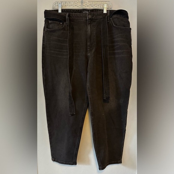Lauren Ralph Lauren Belted High-Rise Tapered Jeans , Black Wash
Size 14W NWT - Picture 6 of 8